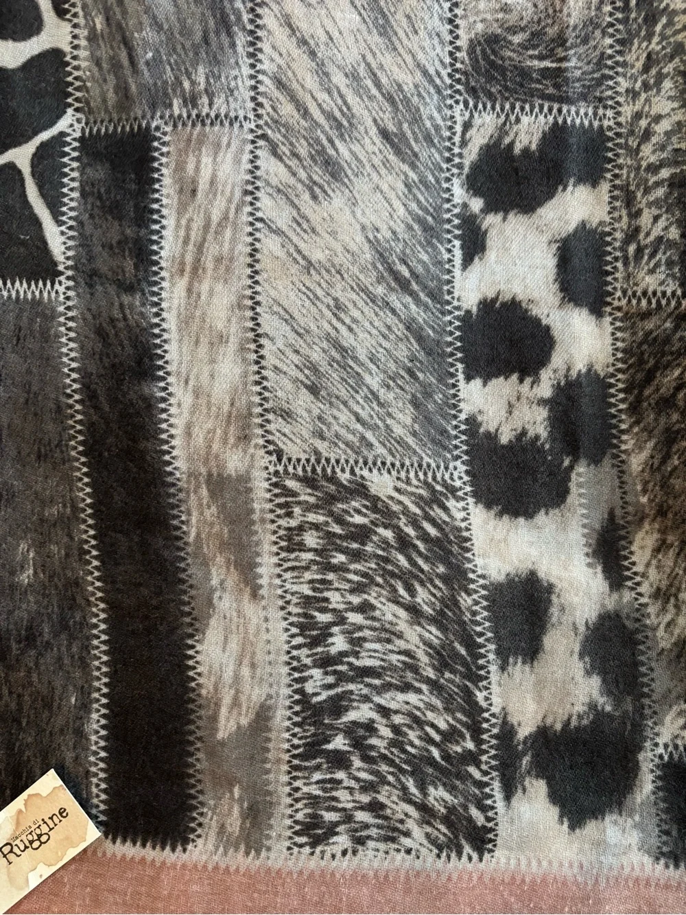 Y2K Neutral Animal Print Scarf – Ruggine Blush Tones. NWT